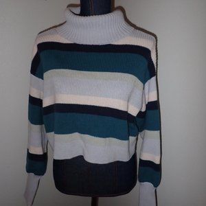 Striped turtleneck sweater